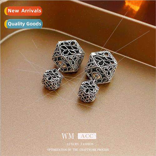 lver needle metal hollow earrings niche creative earrings ea