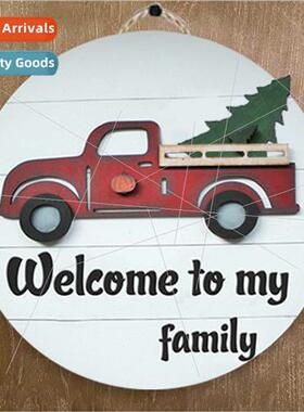 2021 New Wooden Interchangeable DIY Holiday Wreath Door Hang