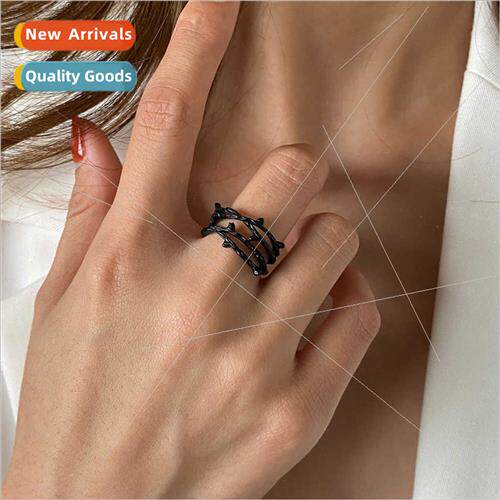 Europe new retro multi-layer cross ring simple open index fi
