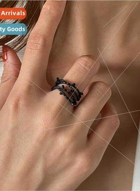 Europe new retro multi-layer cross ring simple open index fi
