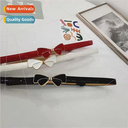 Buckle adjustable belt fine dress simple small bow hanging w