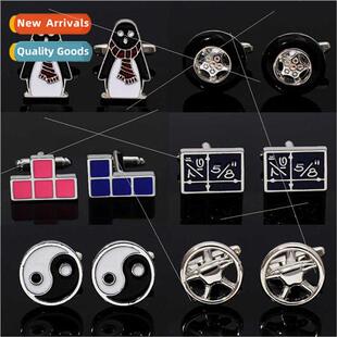 creative metal cufflinks Rubik Cube penguin Taiji cufflinks