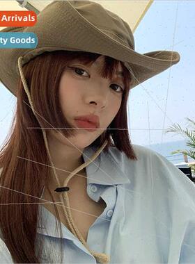 Western cowboy hat women traveling camping fisherman hat sum