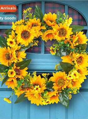 Spring Sunflower Wreath Wall Decoration Dead Branch Rattan R