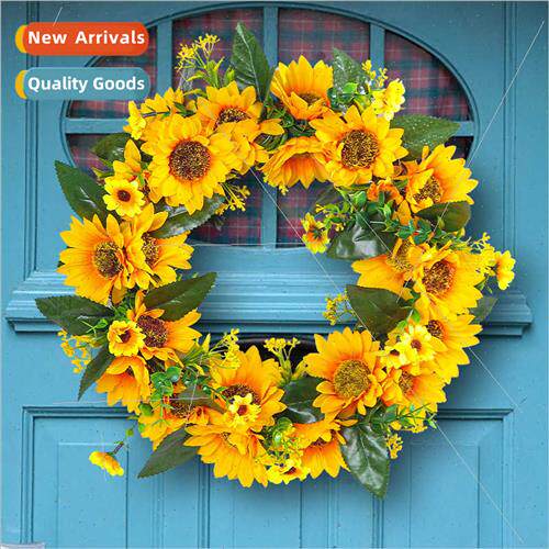 Spring Sunflower Wreath Wall Decoration Dead Branch Rattan R