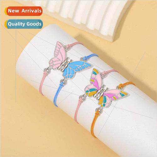 Butterfly Bracelet Alloy Drip Oil Colorful Splicing Animal P