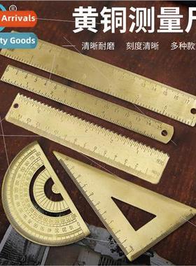 brass triangle ruler brass straightedge caliper vintage semi