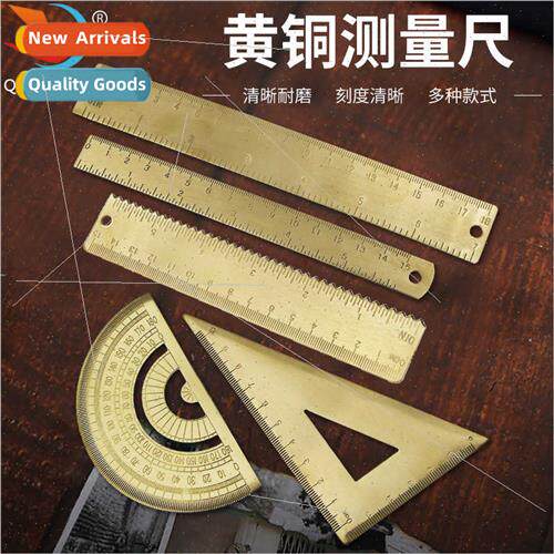 brass triangle ruler brass straightedge caliper vintage semi