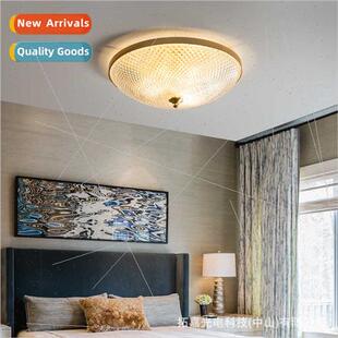 All copper ceiling light round led bedroom light light luxur