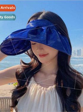 2023 Korean  hat female stars color rubber sunscreen hollow