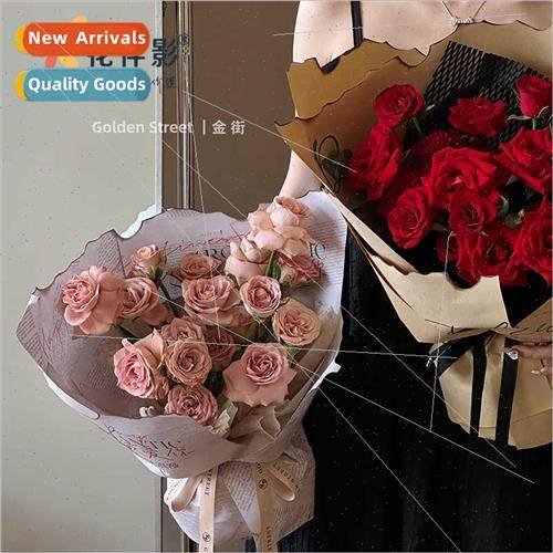 new burnt edge wrapping paper flaming lover rose bouquet art