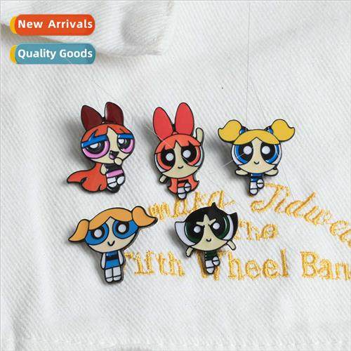 Creative cartoon movie  characters brooch Powerpuff Girls ch