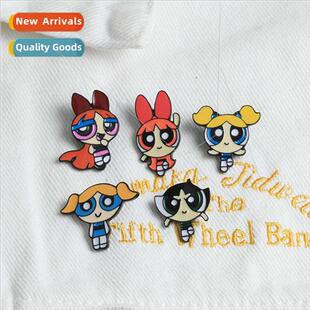 Creative cartoon movie characters brooch Powerpuff Girls ch