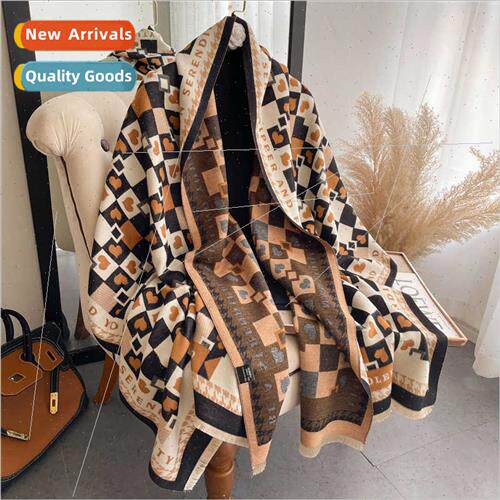 2022 new imation cashmere scarf female Korean  sweet princes
