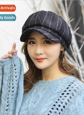 Korean  tide women fall winter tweed retro Englplaid painter
