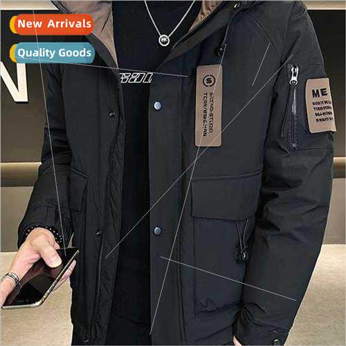 2023 new winter down jacket men short hooded jacket short wo