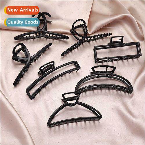 ins matte black metal large shower scrunchie clip back head