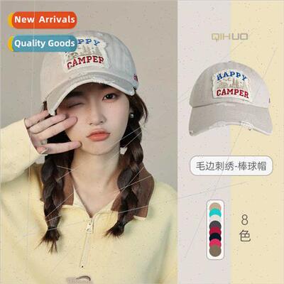 Letter embroidery baseball cap men women couple  tide washed