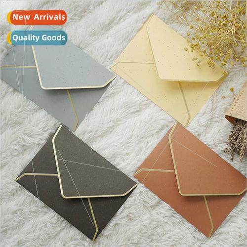 Pearlescent paper hot gold edge business invations 3 envelop