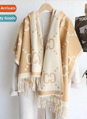 Europe Uned States letter C faux cashmere scarf female fall