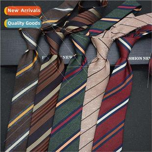 8CM striped typed Brish hand brown coffee mal Tie wild men