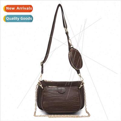 Three in one mahjong women bag 2021 new crocodile pattern re