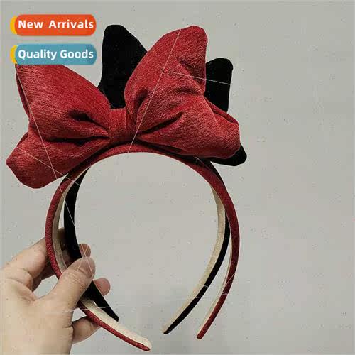Velvet bow headband Korea cute sweet pressure hair out super