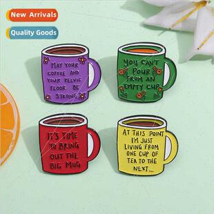 styling creative letters Cartoon water brooch cup cute