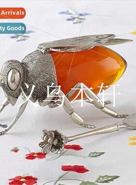NEW LUXURIOUS BEE HONEYPOT Deluxe Bee Honey Pot Metal Decora