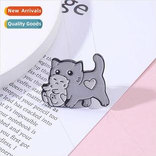cat prote brooch kten holding mom animal cute cartoon ins