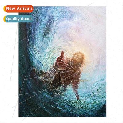 New sea waves cross stch figures in water full embroidery em