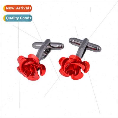 Popular clothing accessories  cufflinks fashion rose cufflin