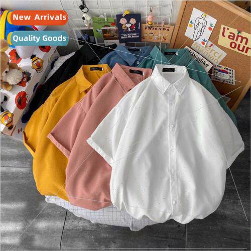 Short-sleeved shirt mens summer thin Hong Kong  Japanese fiv