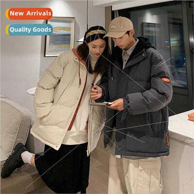 Fake twoPCS cotton jacket men 2023 winter new teenage thicke