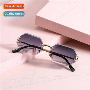 cut edge fashion 9205 women rimless sunglasses 202 octagonal