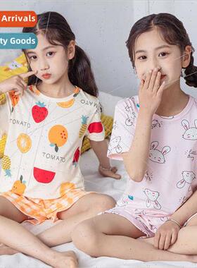 23 summer new children ice silk short-sleeved shorts su boys