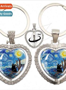 New cute pet cat glass round fine chain jewellery gift love