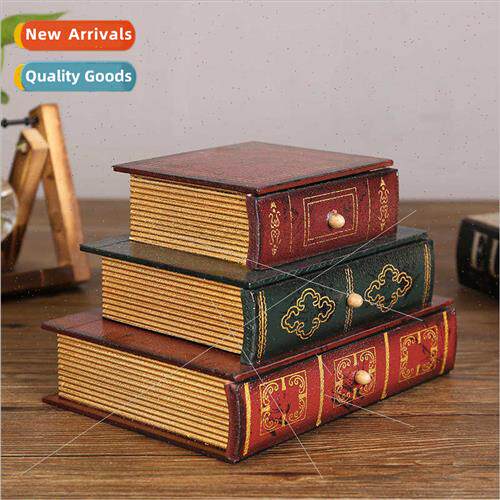 Europe retro fake book storage box three drawer simulation b