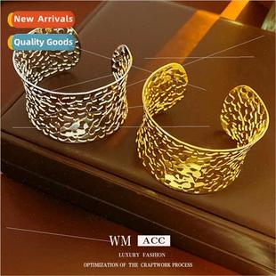 open bracelet Europe Irregular wind hollow cold brace curved