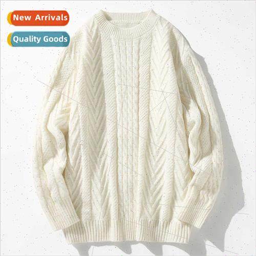 Sweater Men 2022 Autumn Solid Color Big Twist Loose Round Ne