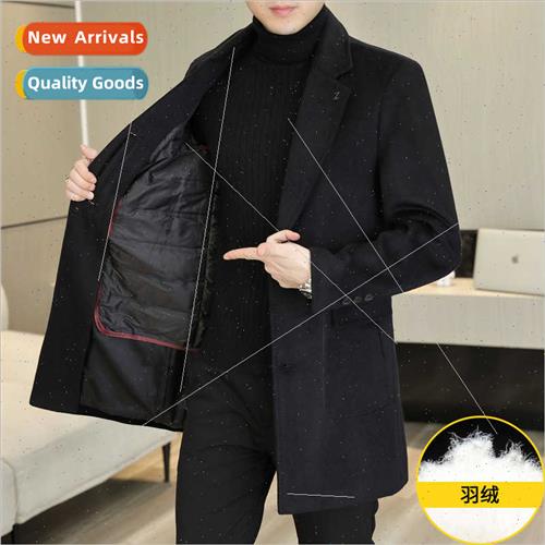 Down jacket liner double-sided tweed men cashmere su jacket