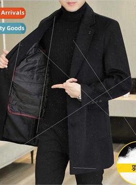 Down jacket liner double-sided tweed men cashmere su jacket