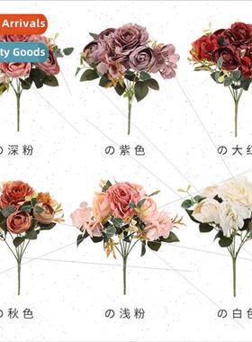 Fake flowers  hydrangea roses tea flowers simulation flowers