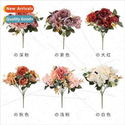 Fake flowers  hydrangea roses tea flowers simulation flowers