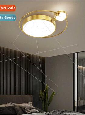 Full copper bedroom lamp ceiling light Scandinavian round sq