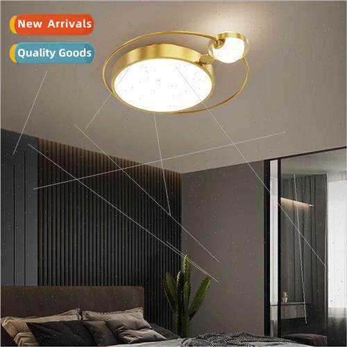 Full copper bedroom lamp ceiling light Scandinavian round sq
