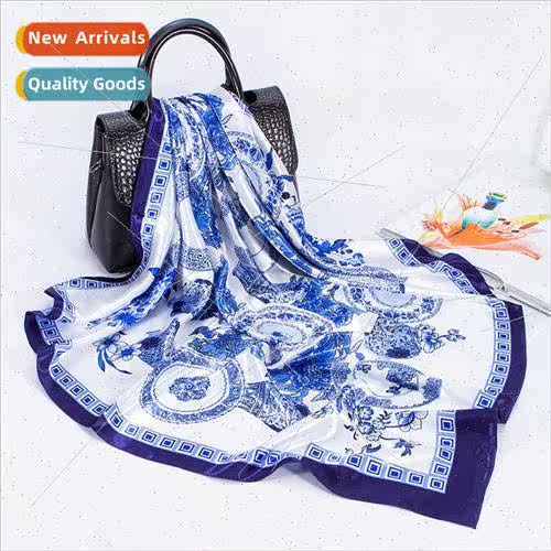 Chinese spring summer new simulation silk scarf women celado