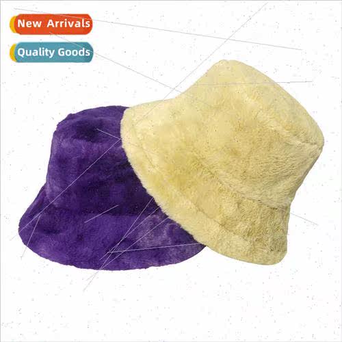 Plush hat female Japanese lerature gradient simple pot hat a