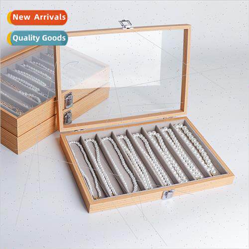 Pearly wood grain pearl necklace organizer long snake bone c