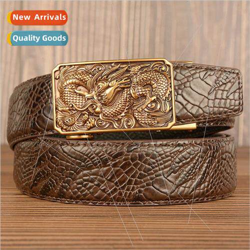 Men belt cowhide Flying Dragon automatic buckle belt persona
